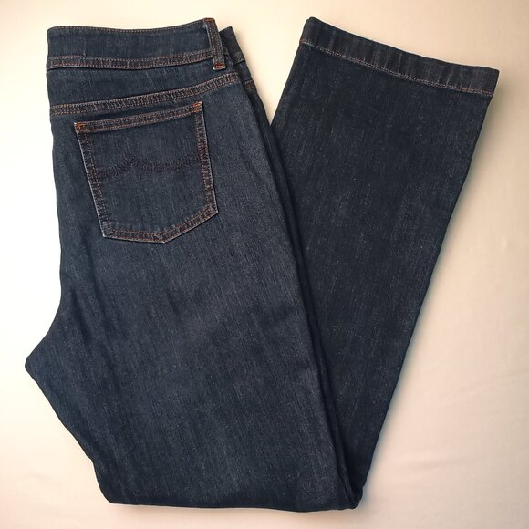 Jones New York Sport Petite Denim Jeans Size 10P High Rise Wide Leg Dark Wash - Picture 1 of 10